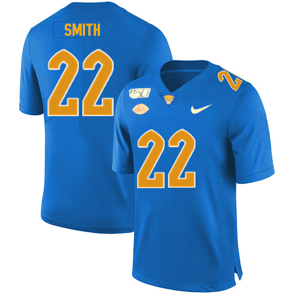 2019 Men #22 Kollin Smith Pitt Panthers College Football Jerseys Sale-Royal